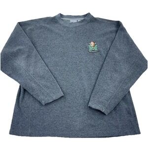 Vintage Marshall Thundering Herd Sweatshirt Men Large Crewneck Fleece Waffle Y2K